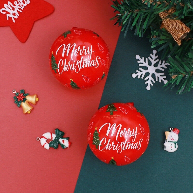 Hộp đựng kẹo hình tròn in hoạt tiết sáng tạo trang trí Giáng sinh -Noel