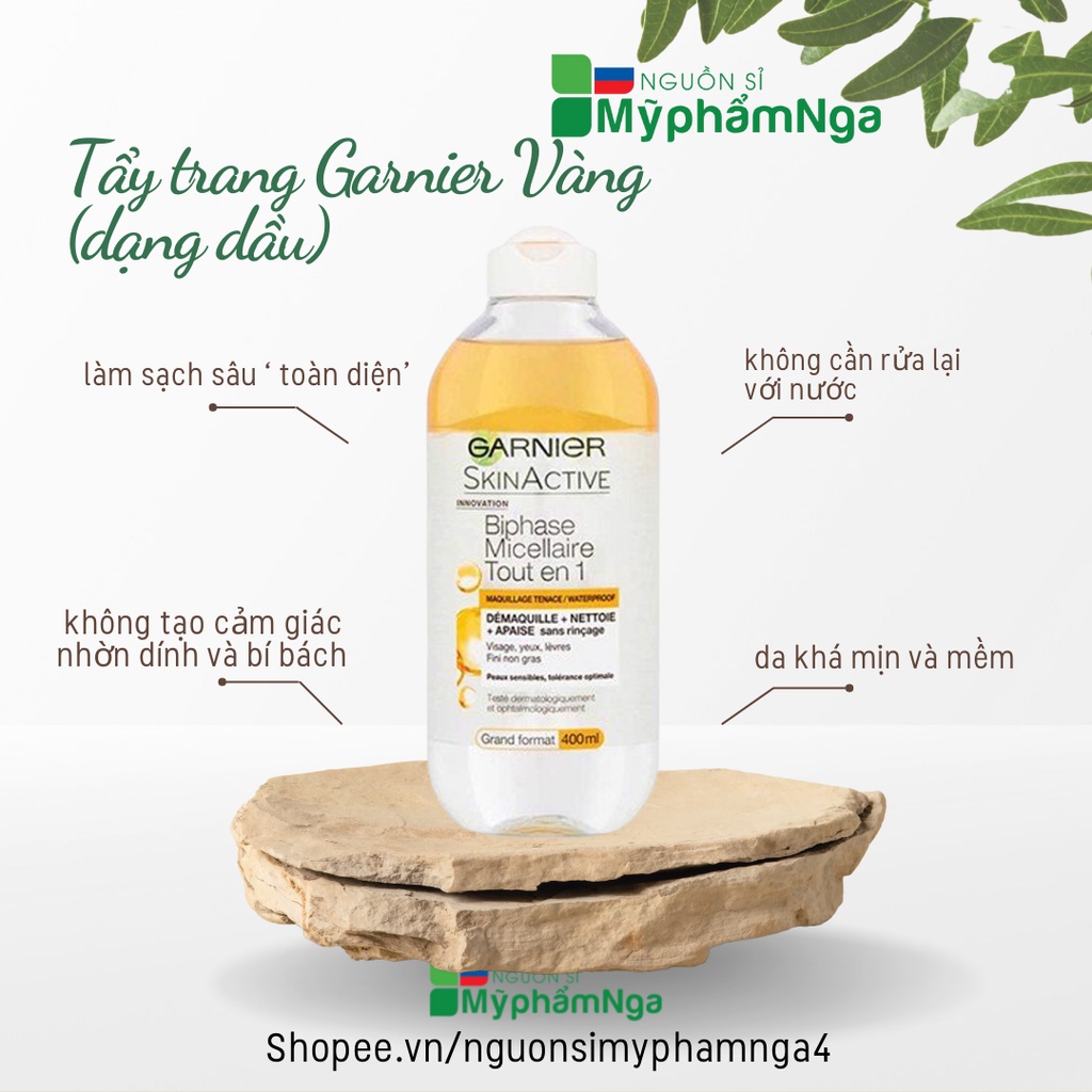 Tẩy trang Garnier Vàng  400ml