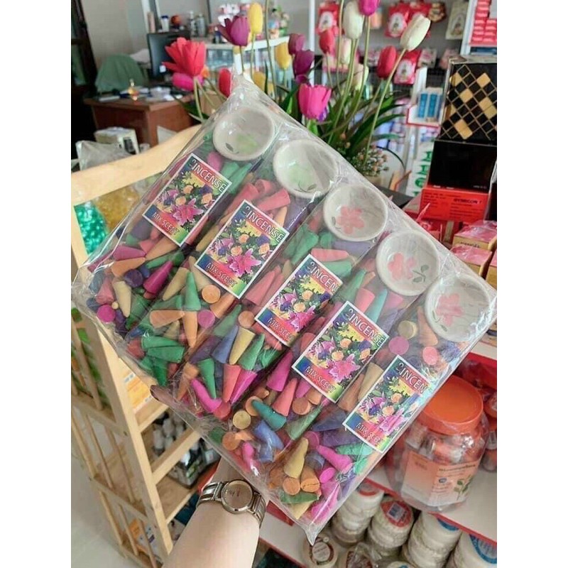 GÓI 100 VIÊN Nụ Trầm Hương KÈM CHÉN THÁI LAN CHÍNH HÃNG