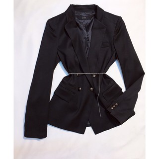 Khoác vest blazer đen 4 nút kim loại