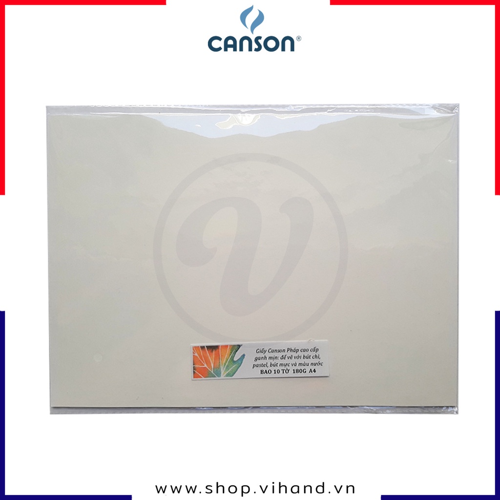 Xấp 10 tờ giấy vẽ chì màu nghệ thuật Canson \C\a' grain A4 180gsm