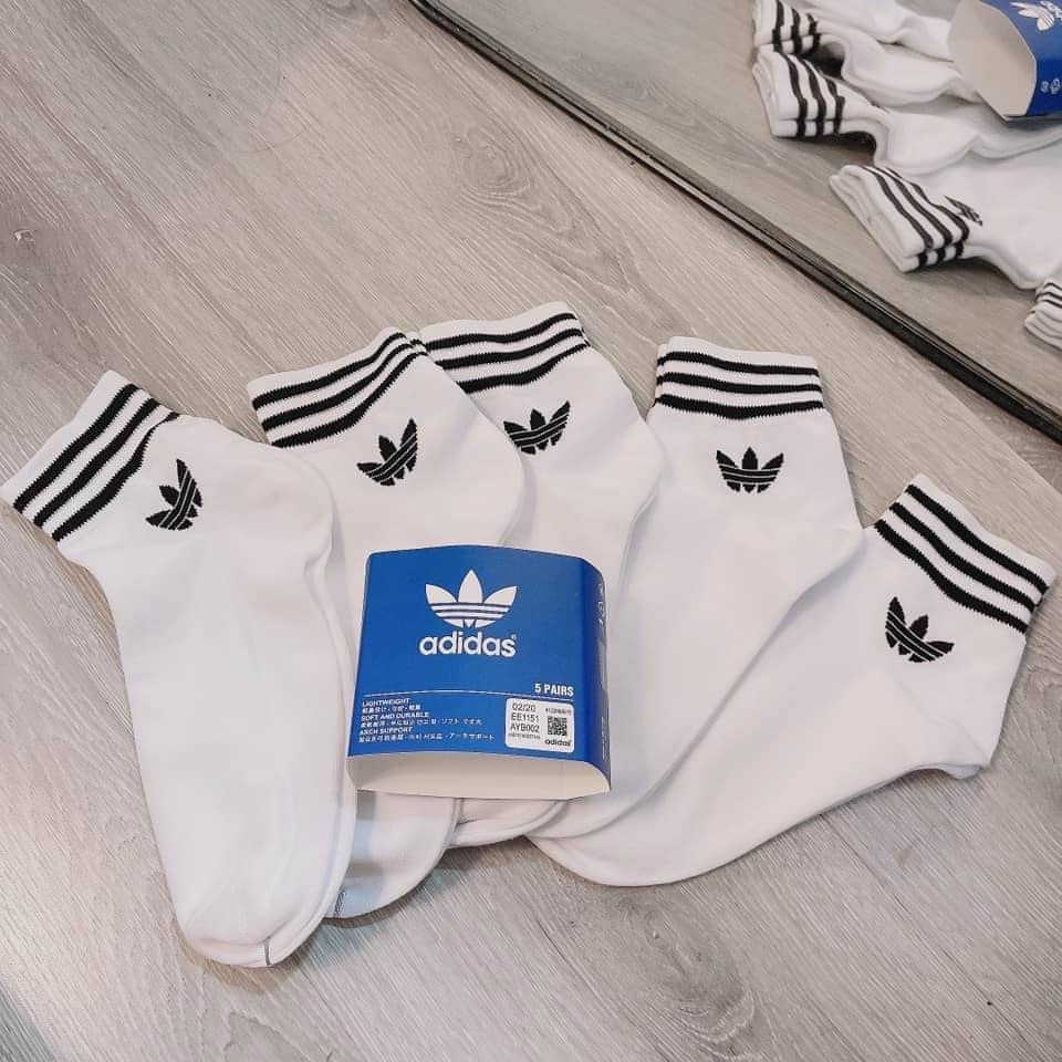 Tất Adi.das Hàng Xuất Dư Xịn Cho Nam, Nữ Unisex, Cotton Cổ Cao, Cổ Thấp, 2 Màu Đen - Trắng Basic