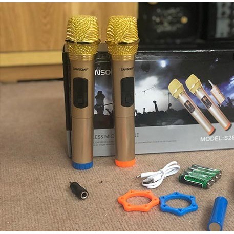 Bộ 2 micro không dây hát karaoke S28 cực chuẩn vừa đẹp vừa hay