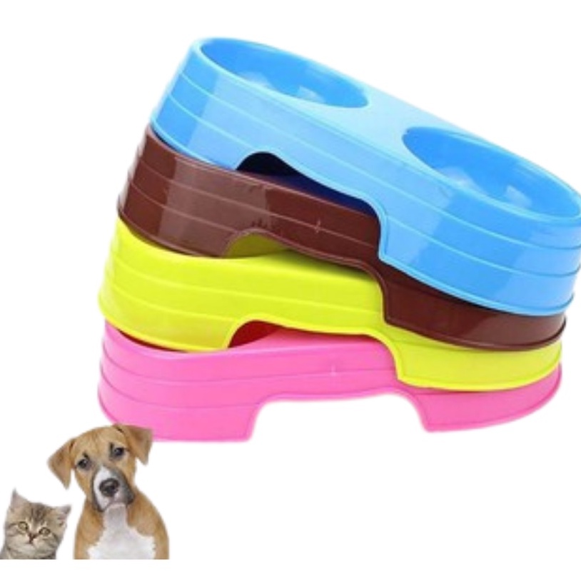 Bát Ăn Đôi Nhỏ Cho Chó Mèo Con 22x11x3.8cm  - Lida Pet Shop