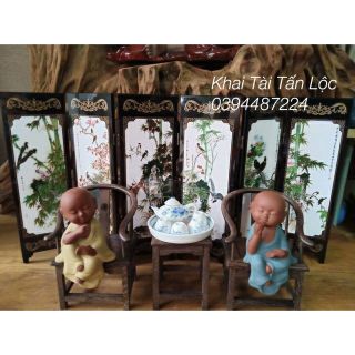 Bình phong mini gỗ sơn mài