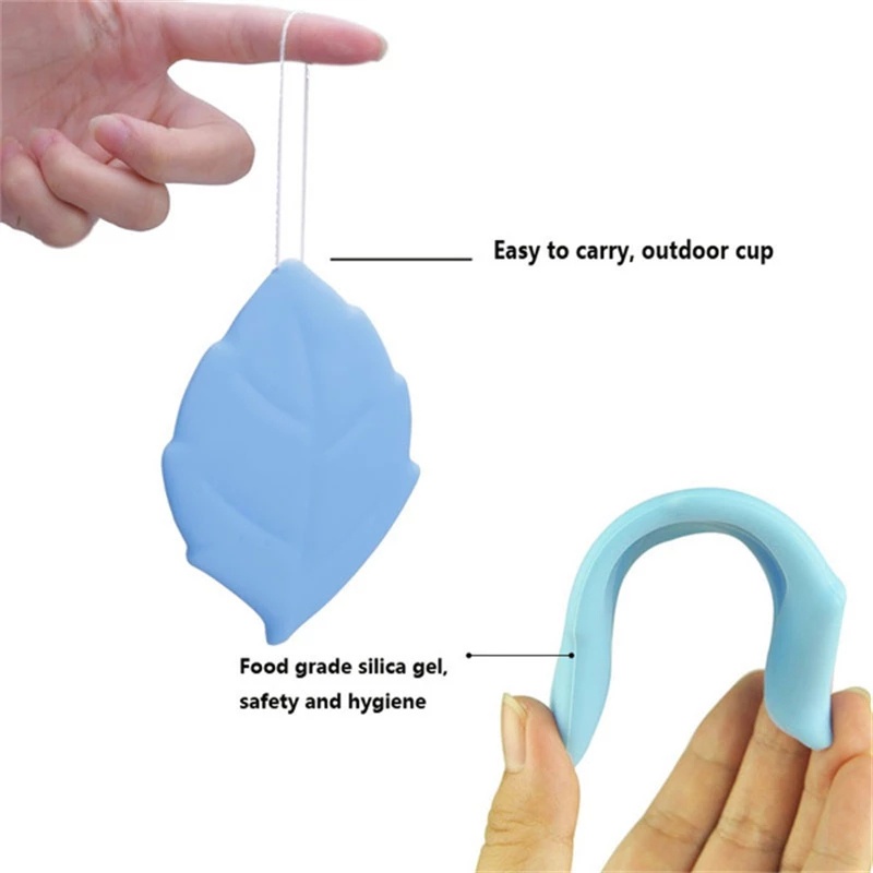 [Random Color] Cốc Đựng Bàn Chải Đánh Răng/ Cốc Súc Miệng Bằng Silicone Hình Chiếc Lá Dùng Khi Đi Du Lịch/Cắm Trại/Leo Núi Ngoài Trời