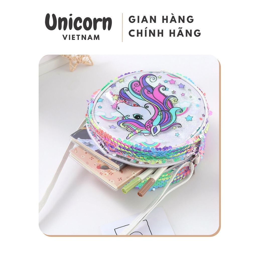 Túi xách nữ giá rẻ túi đeo chéo nữ cho bé lấp lánh Unicorn Vietnam