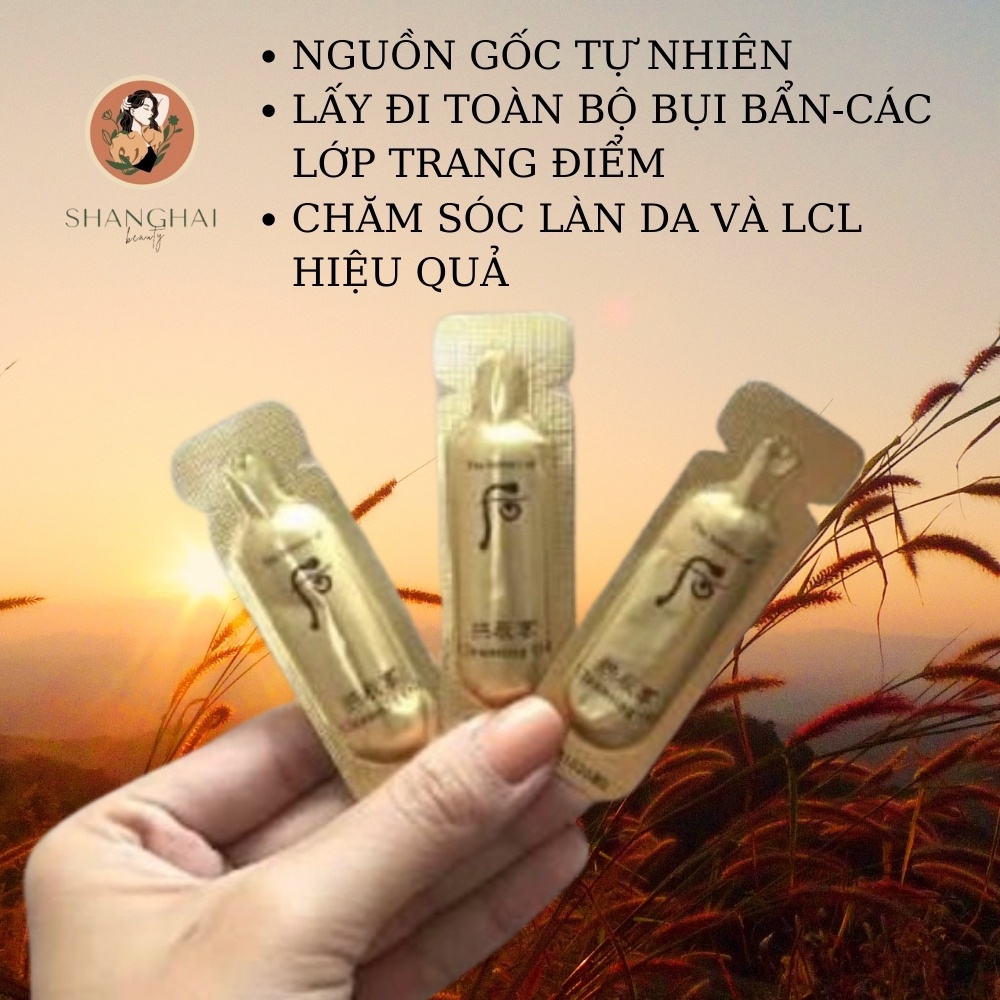 Combo 30 Gói Sample Dầu Tẩy Trang Whoo Cleansing Oil Giúp Làm Sạch Dịu Nhẹ Lấy Đi Mọi Lớp Make Up Bụi Bẩn