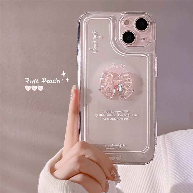 Ốp Điện Thoại TPU Mềm Đính Nơ Pha Lê Chống Rơi Chống Bụi Thời Trang Cho IPhone 13 12 11 Pro Max X XS XR 8 7 Plus