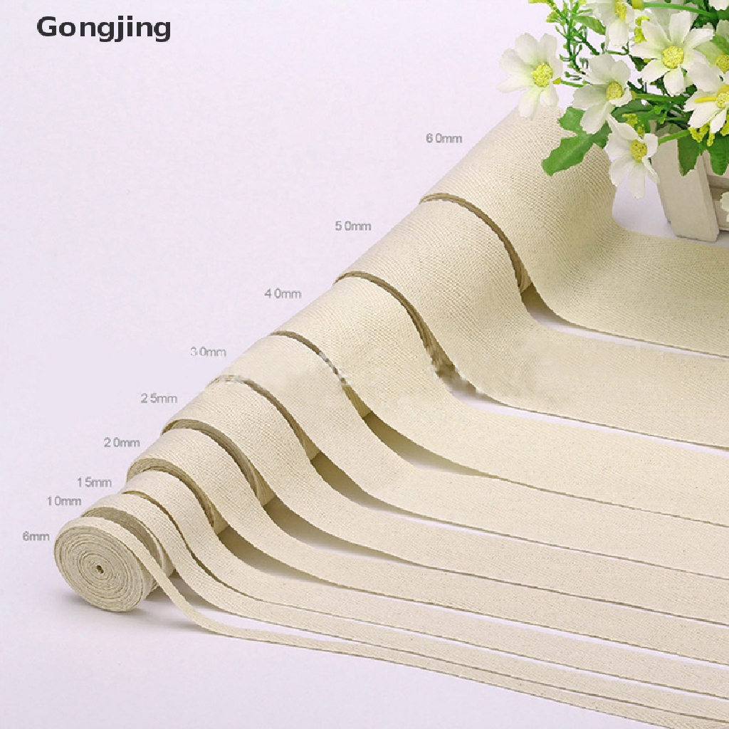 Cuộn dây ruy băng cotton rộng 50m dùng trang trí thủ công