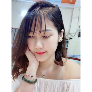 [FreeShip – Clip thật] dây chuyền cỏ 4 lá bạc sơn đen [Khuyến Mãi Sốc]