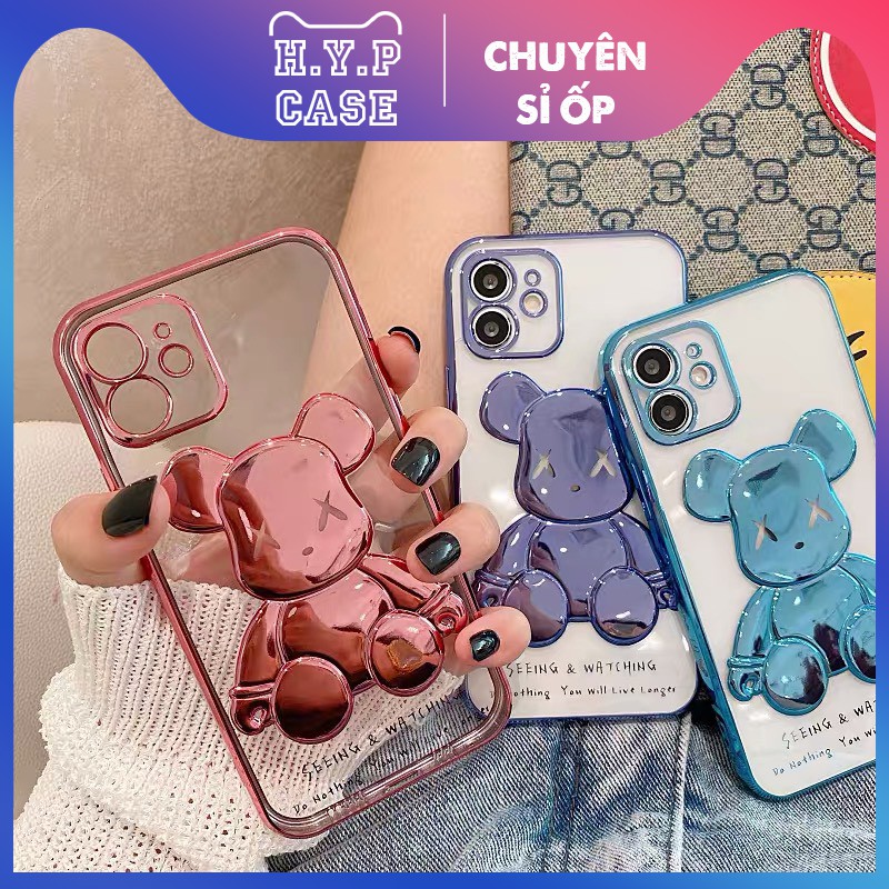 Ốp Lưng Iphone BEARBRICK Bóng Nổi 3D Viền Si Chống Bẩn Cạnh Vuông (02) | BigBuy360 - bigbuy360.vn