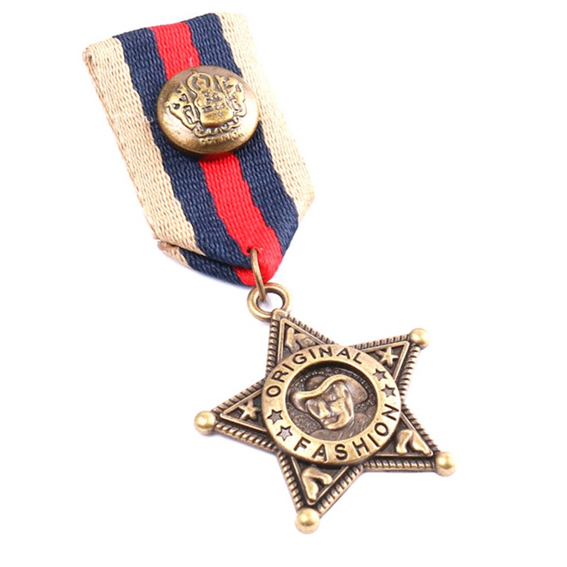 Huy hiệu cài áo dạng huy chương phong cách vintage dành cho làm đồng phục học sinh