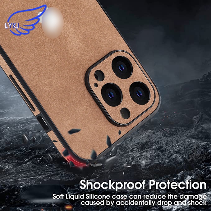 Ốp Điện Thoại Da Màu Trơn Chống Sốc In Logo Thời Trang Cho iPhone 12 13 pro 11 pro max xs xr xsmax