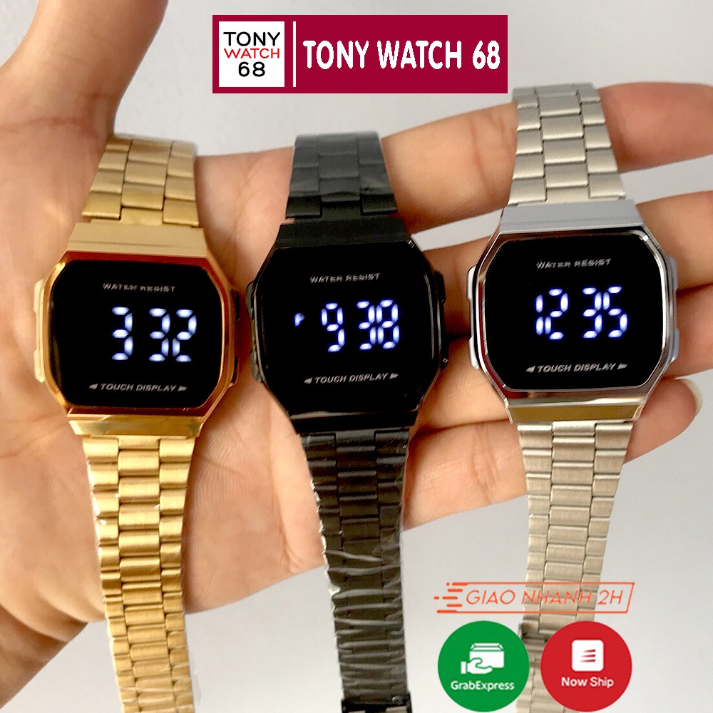 Đồng hồ điện tử đeo tay led tráng gương đôi nam nữ mặt vuông đẹp chính hãng cao cấp | BigBuy360 - bigbuy360.vn