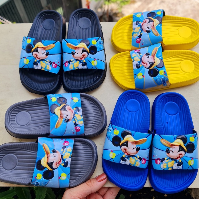 Dép lê hình chuột siêu nhẹ cho bé trai, đế nút cái siêu bền