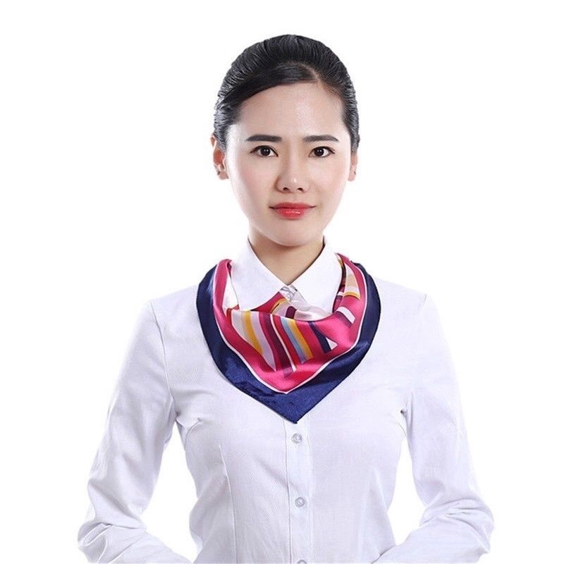 Khăn turban quàng cổ thắt nơ quấn tóc thời trang công sở chất satin bóng size 50x50cm