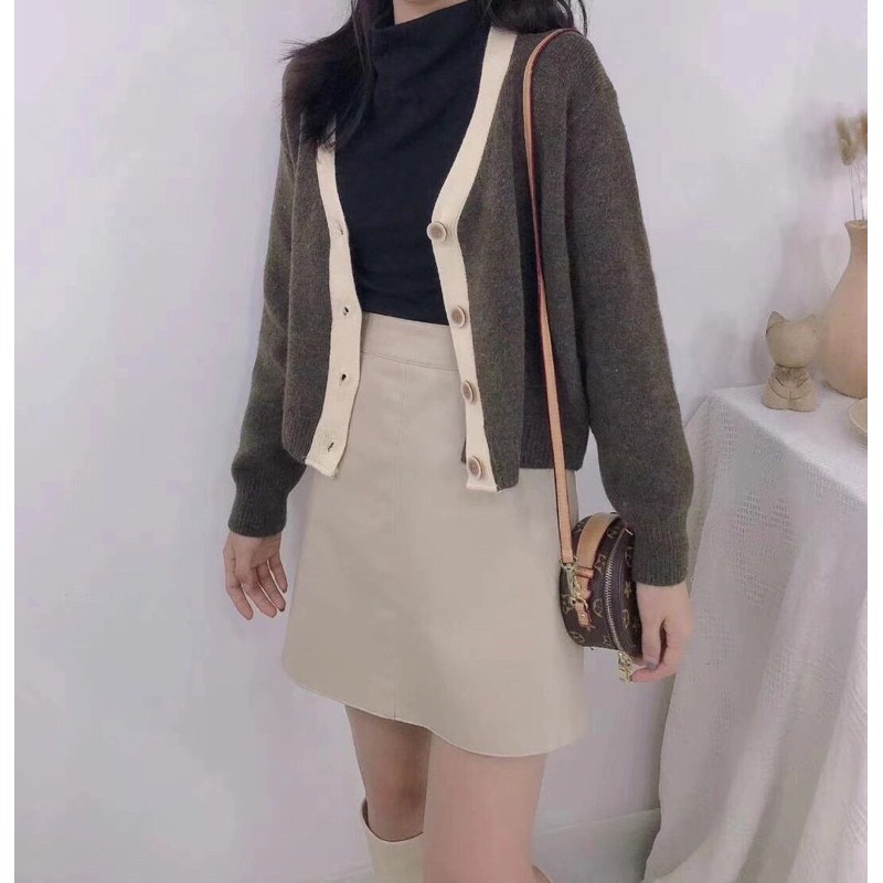 Áo cardigan lông thỏ kẻ viền | BigBuy360 - bigbuy360.vn