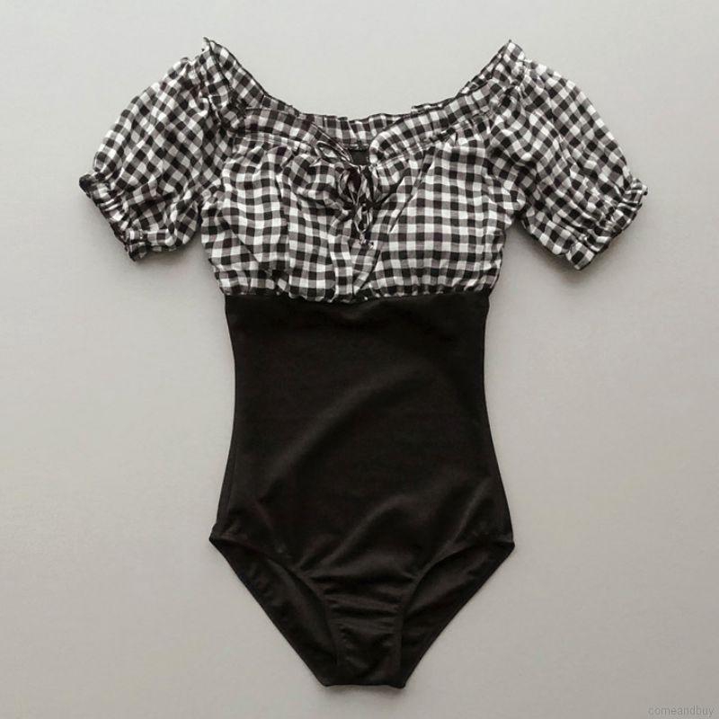 Bộ đồ bơi 1 mảnh họa tiết ca rô thích hợp cho cỡ ngực 32/70ABC-36/80ABC | BigBuy360 - bigbuy360.vn