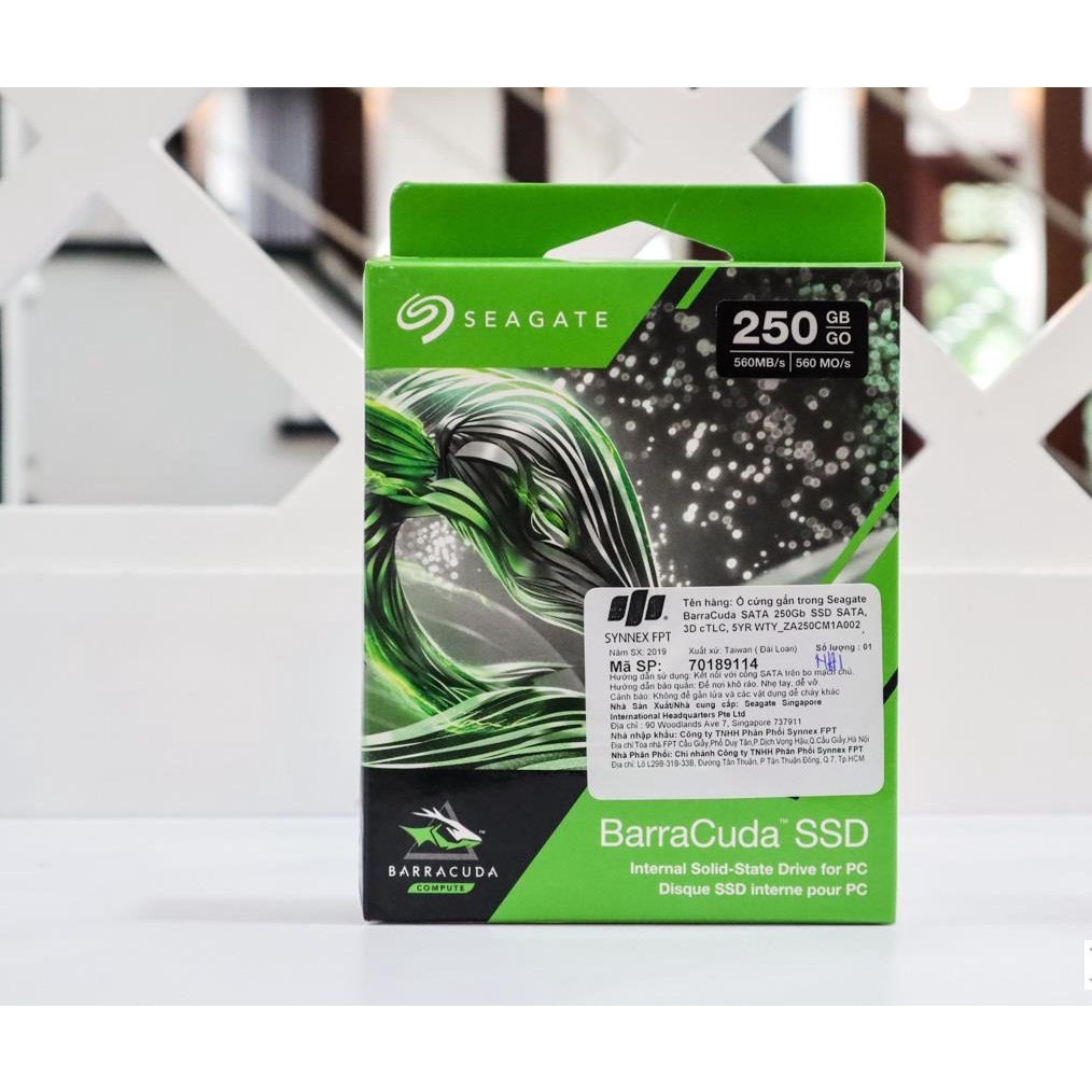 Ổ Cứng SSD 250Gb Seagate Baracuda bảo hành 5 năm