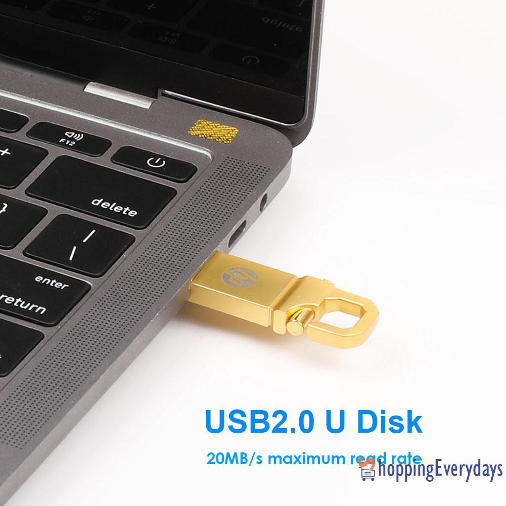 Usb 2.0 Bằng Kim Loại Chống Nước Có Móc Khóa