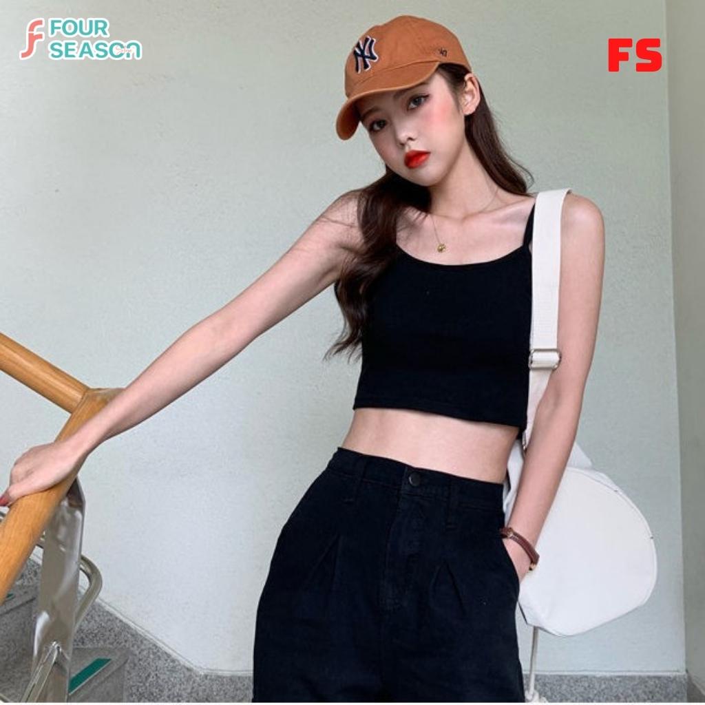 Áo croptop hai dây ACT11 4S áo thun nữ dáng ôm body quyến rủ | BigBuy360 - bigbuy360.vn