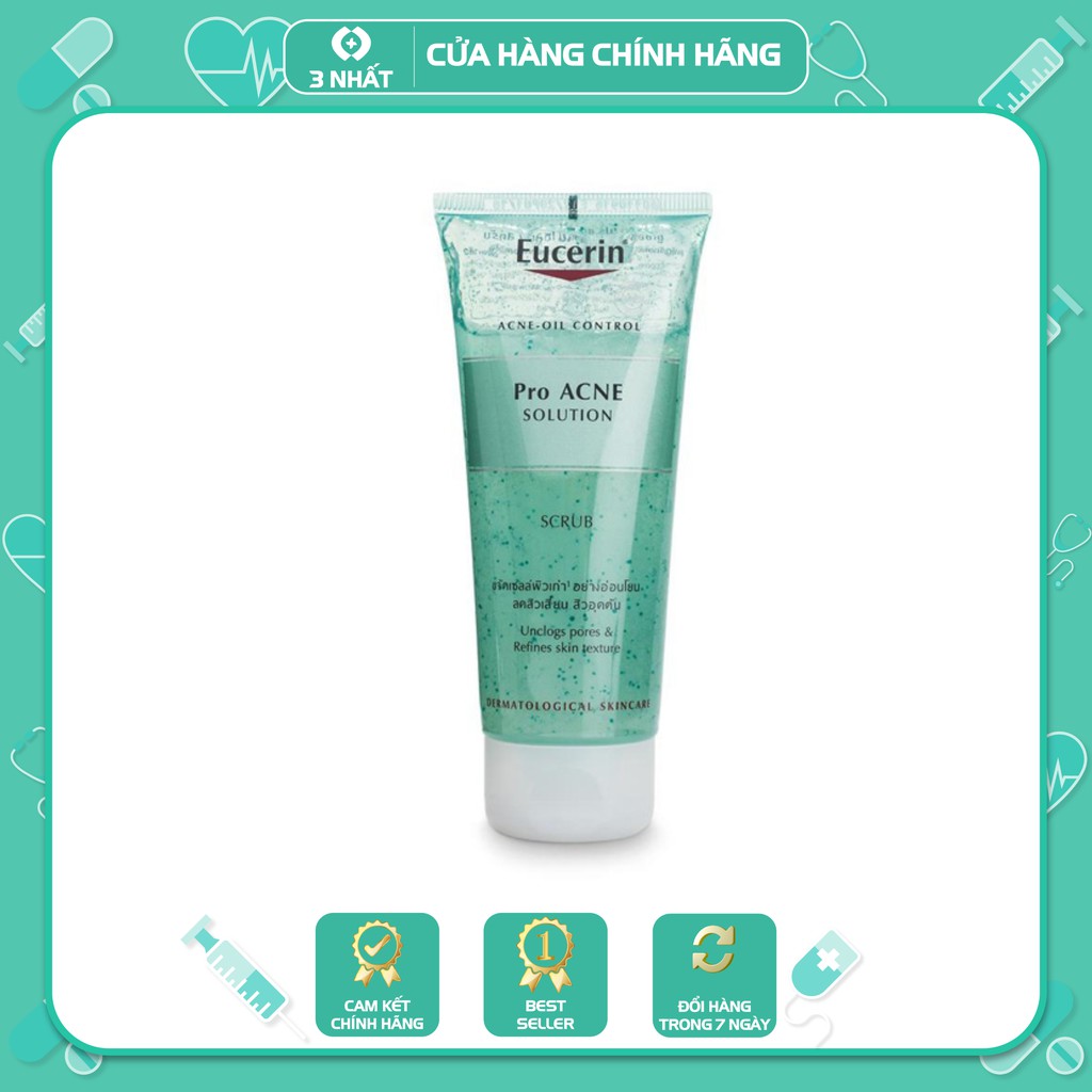 Eucerin Pro ACNE Solution Scrub, gel tẩy da chết da mụn