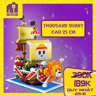 Đồ chơi lắp ráp tàu 3d mô hình one piece nhựa an toàn kích thước 23 x 21 lắp ghép thousand sunny vua hải tặc mũ rơm