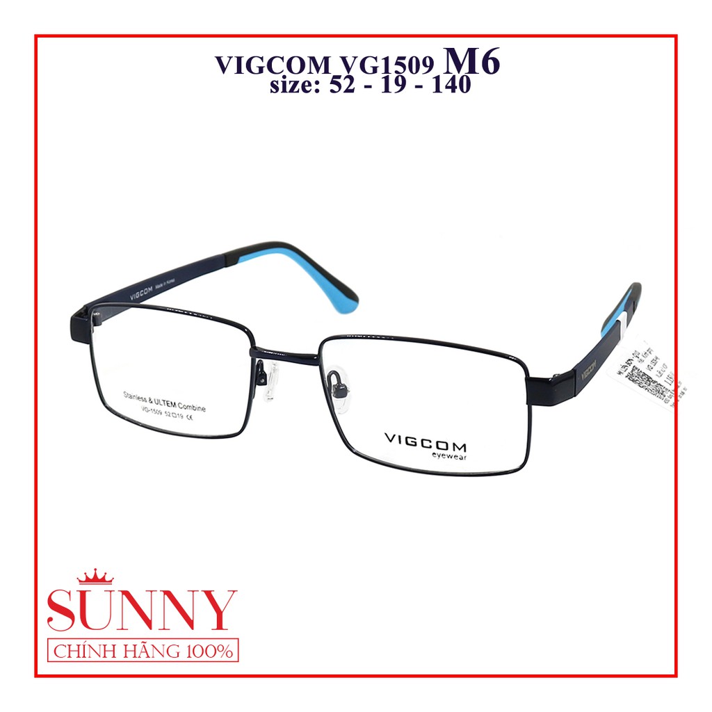 Gọng kính nam nữ Vigcom VG1509 - chính hãng Korea - - kèm tem chống hàng giả do bộ công an cấp
