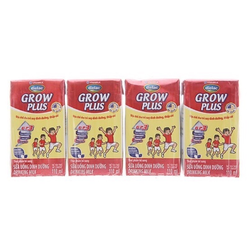 Lốc 4 hộp sữa bột pha sẵn Grow Plus 110ml