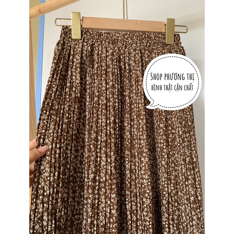 Chân váy hoa nhí xếp li hàng Quảng Châu (hàng sẵn) | BigBuy360 - bigbuy360.vn