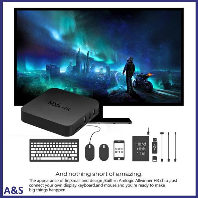 Tv box RK3229 chất lượng cao hỗ trợ MXQ 4K Android 7.1 2.4G WIFI DLNA 1G+8G