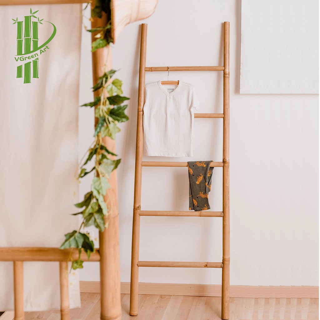 Thang tre Hà Nội cao 1m7 rộng 45cm/ 50cm màu tự nhiên hoặc sơn nhiều màu chất lượng cao giá rẻ, bán lẻ, bán sỉ, bán buôn