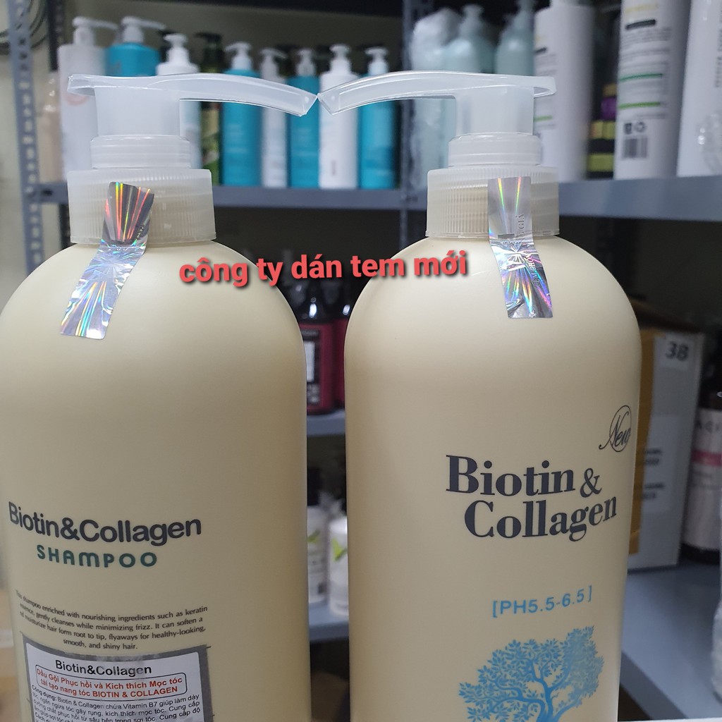 Dầu gội biotin &amp; collagen, kích thích mọc tóc chống rụng tóc, dầu gội biotin cặp 500ml – 1000ml  hàng chính hãng