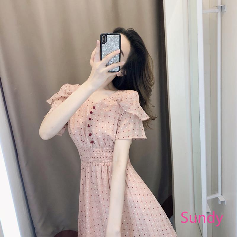 Đầm Voan Ngắn Tay Kiểu Dáng Xinh Xắn Thời Trang Cho Nữ