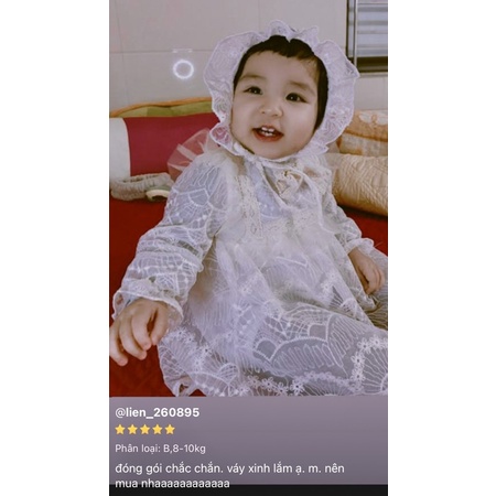 Váy công chúa ren mềm sang xịn mịn cho bé từ 3 --> 13kg