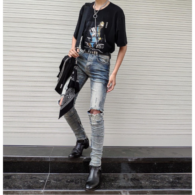 Giày Bốt Nam Kiểu Dáng Thời Trang, Harness Boot Tăng Chiều Cao 5cm(da xít)