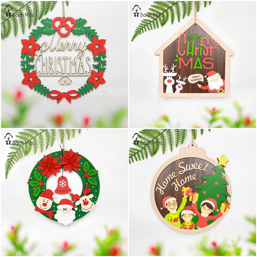 Vòng decor Noel trang trí nhà, cửa hàng