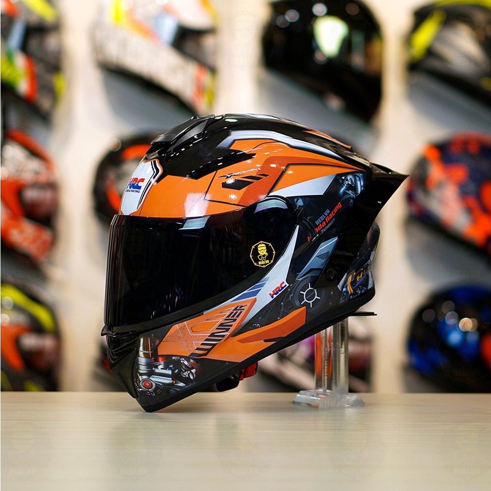 Combo Nón Fullface 2 Kính Yohe 981 Tem Decal Winner X Kèm Kính Đen Và Đuôi Gió Pista