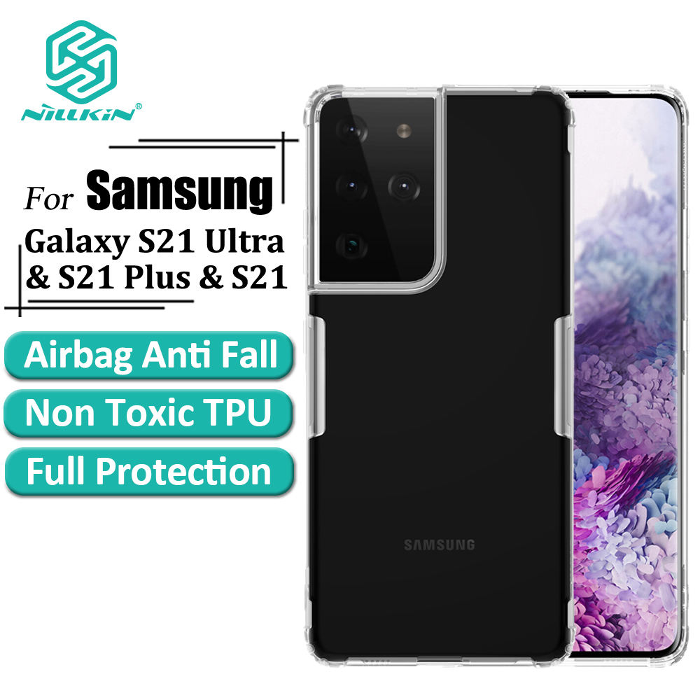 Ốp Điện Thoại Nillkin Cho Samsung Galaxy S21/S21 Ultra/S21 Plus 5G Bằng TPU Silicon Mềm Siêu Mỏng Trong Suốt Chống Sốc