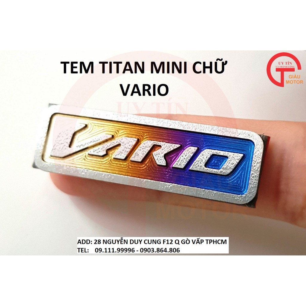 TEM TITAN CHỮ VARIO MINI DÁN TRANG TRÍ XE MÁY