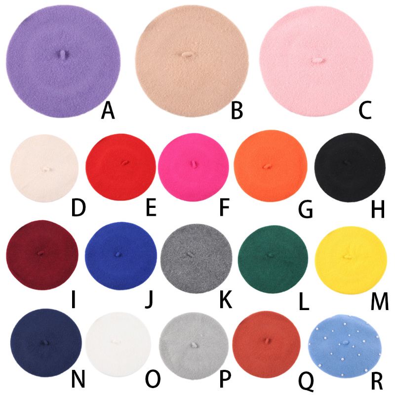 Mũ Nồi Unisex Màu Kẹo Trơn Dễ Thương Cổ Điển Thu Đông Cho Bé Sơ Sinh