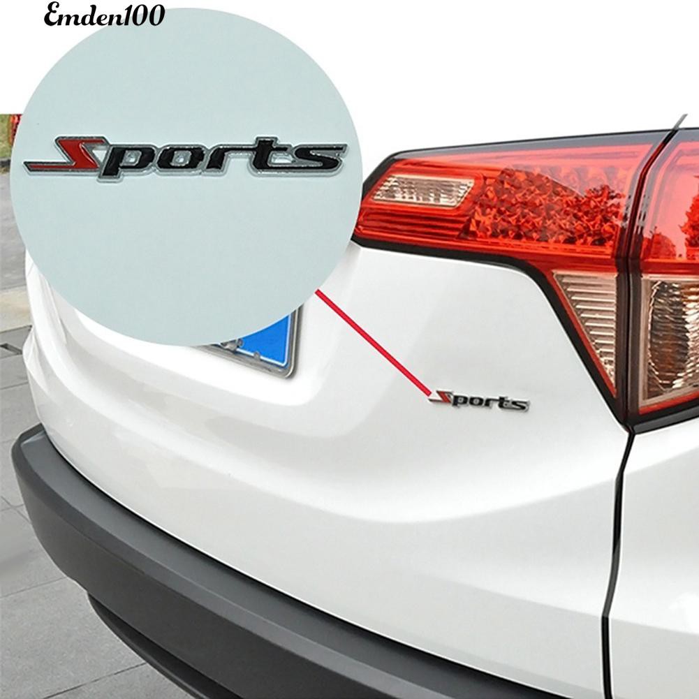 Logo chữ Sports 3D Bằng Kim Loại Dán Xe Hơi