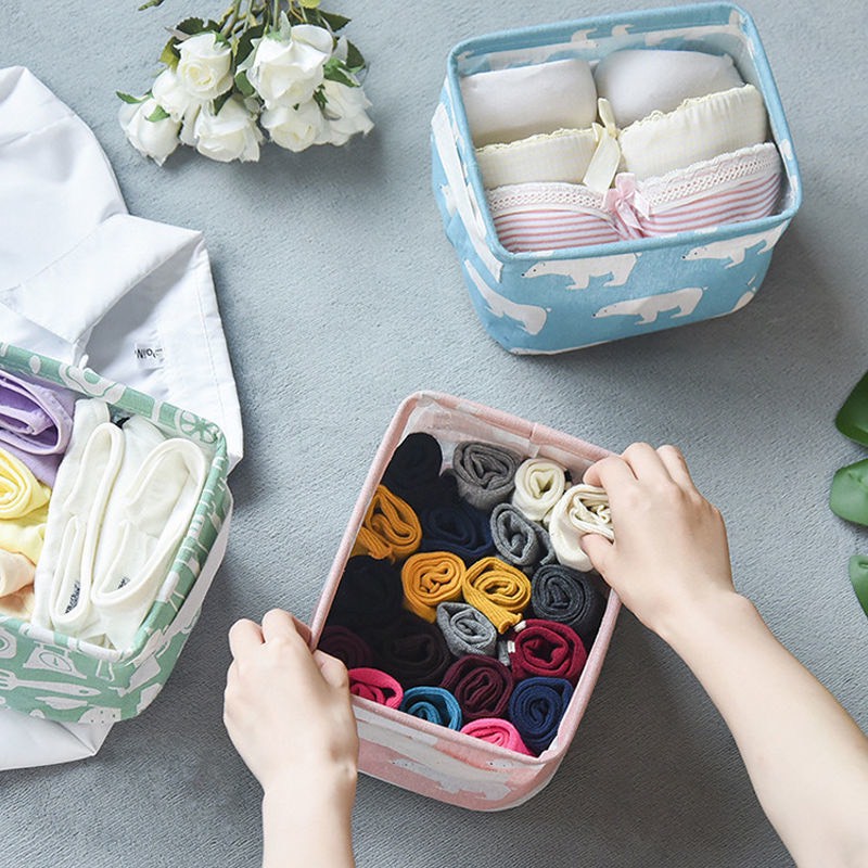 Giỏ vải đựng đồ cá nhân văn phòng xinh xắn 2357 SHOP TIỆN ÍCH 777