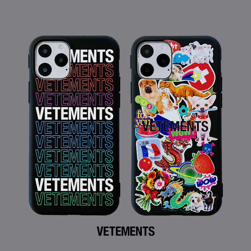 Ốp điện thoại mềm màu đen họa tiết động vật VETEMENTS cho iPhone 7/8 Plus/X/XS/XS/XS MAX/11/11 PRO/11 Pro MAX/SE2/12