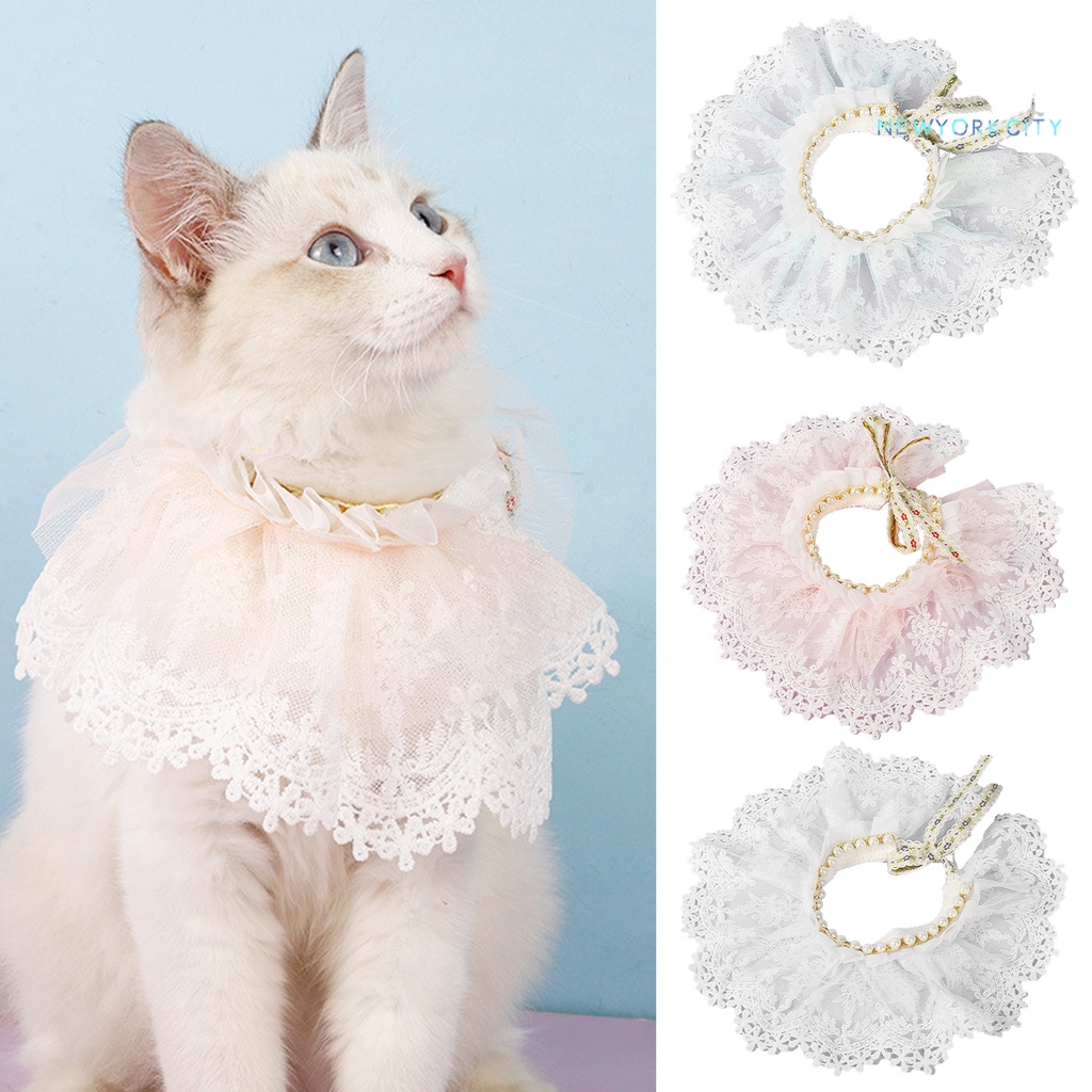 Vòng Cổ Đính Ngọc Trai Nhân Tạo Thân Thiện Với Làn Da Dành Cho Mèo Cưng