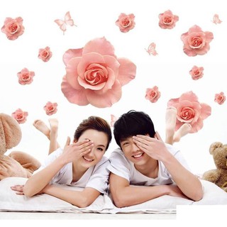 Decal Dán Tường Hoa Hồng 3D