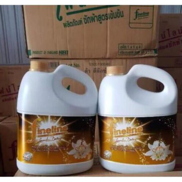 NƯỚC GIẶT FINELINE 3000ML THÁI LAN MÀU VÀNG ĐEN TEM CHỐNG HÀNG GIẢ ( 1 đơn đặt tối đa 2 can)