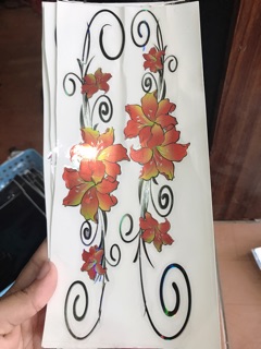 Hoa dán trang trí xe, phòng,tủ lạnh...