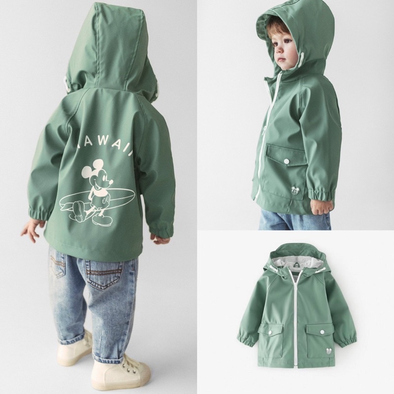 Áo khoác raincoat Micky Zara xuất xịn bé trai bé gái